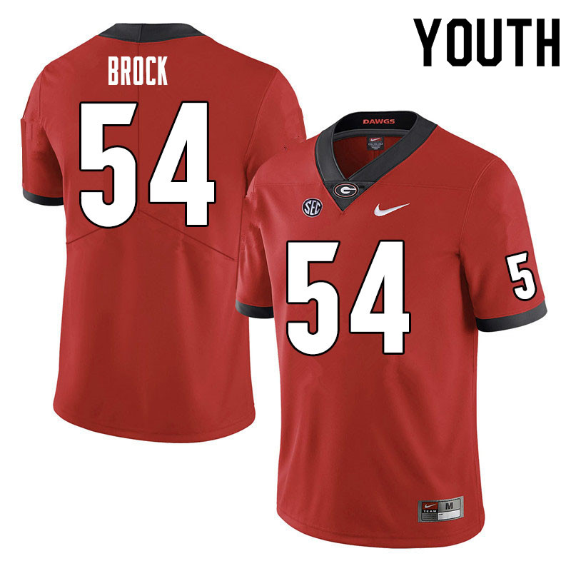 Youth #54 Cade Brock Georgia Bulldogs College Football Jerseys Sale-Red